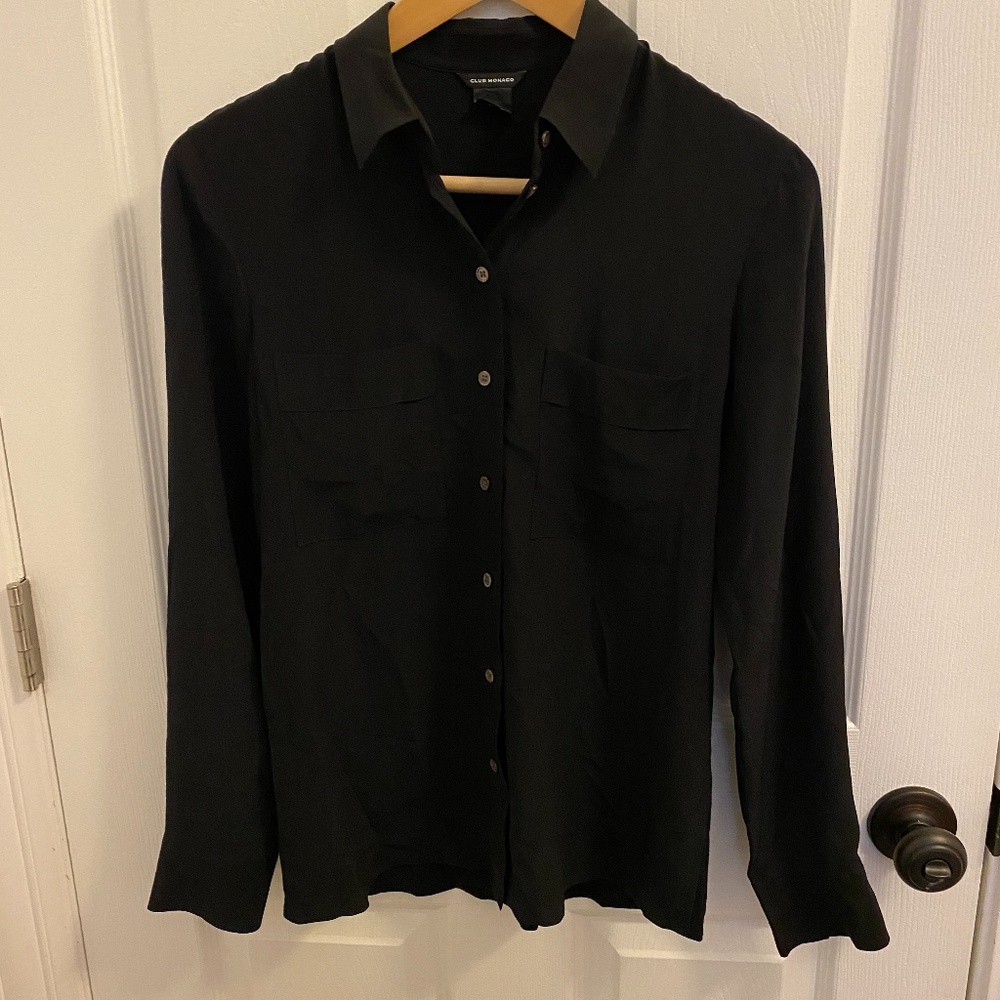 Club Monaco Silk Button Down